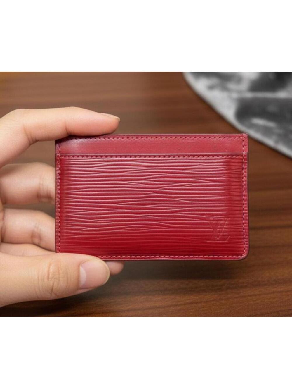 Louis Vuitton Monogram Red Leather Card Holder